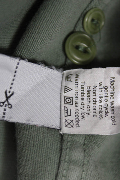 J Crew Womens 100% Cotton Collared Long Sleeve Button-Up Green Size 00