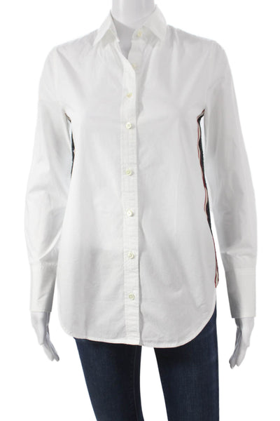 J Crew Womens Basic Collared Cotton Button-Up Long Sleeve White Size 00