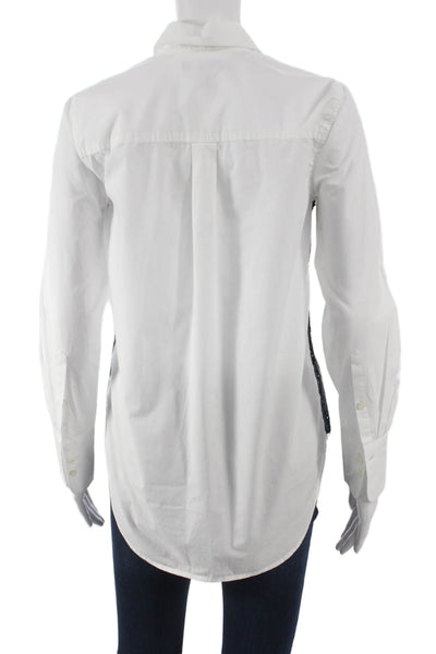 J Crew Womens Basic Collared Cotton Button-Up Long Sleeve White Size 00