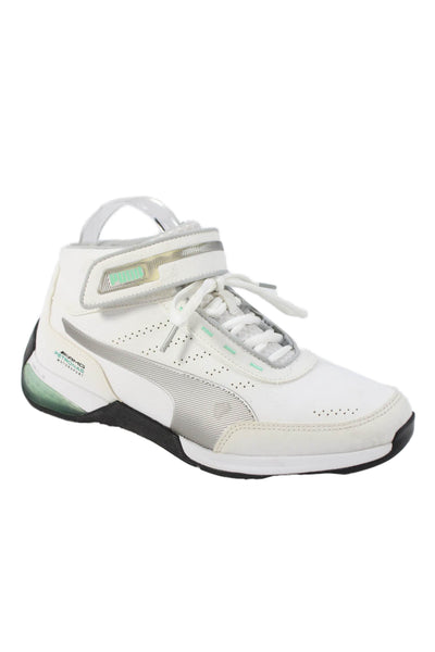 Puma Womens Lace Up Round Toe Logo Ankle Strap Sneakers White Size 6.5