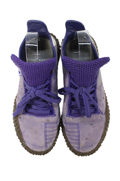 Adidas Mens Lace Up Knit Trim Suede Kamanda Sneakers Purple Size 7.5