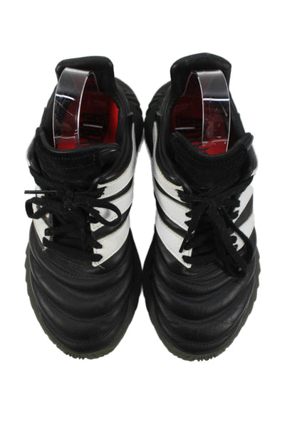 Adidas Mens Lace Up Quilted Leather Sobakov Sneakers Black White Size 7
