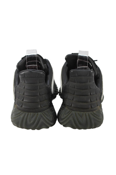 Adidas Mens Lace Up Quilted Leather Sobakov Sneakers Black White Size 7