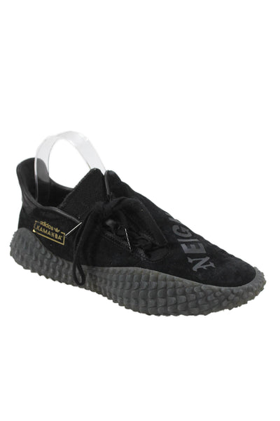 Adidas Mens Lace Up Suede Low Top Neighborhood Kamanda Sneakers Black Size 7
