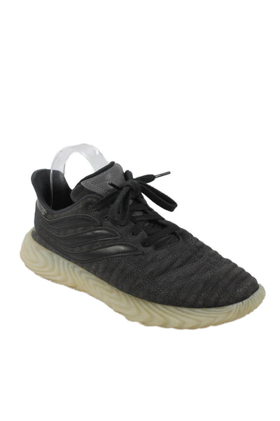 Adidas Mens Lace Up Quilted Suede Low Top Sneakers Gray Black Size 7.5
