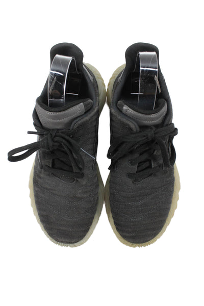 Adidas Mens Lace Up Quilted Suede Low Top Sneakers Gray Black Size 7.5