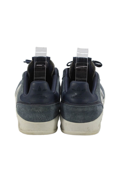 Adidas Mens Lace Up Quilted Suede Low Top Sneakers Gray Black Size 7.5