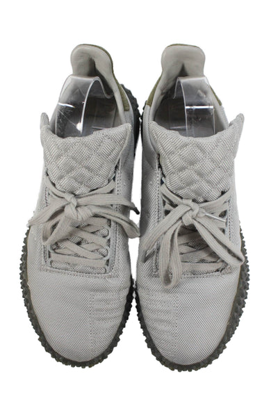 Adidas Mens Lace Up Knit Low Top Kamanda Sneakers Gray Size 7