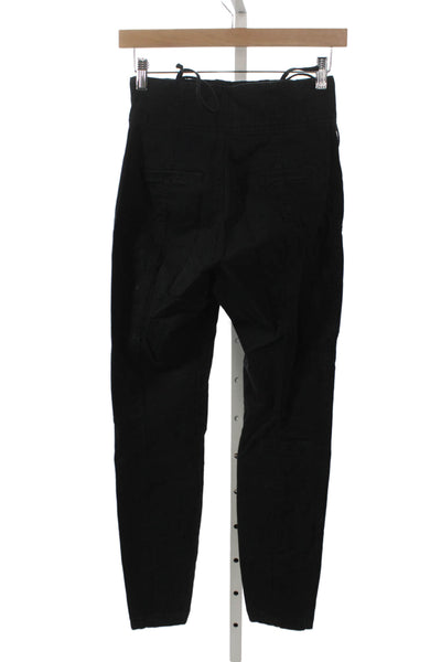 A.L.C. Womens Skinny Jeans Black Cotton Blend Lace Up Size 0