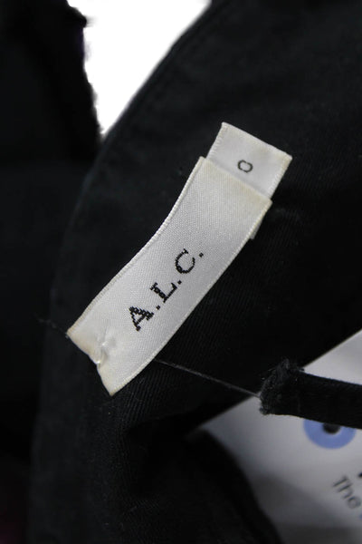 A.L.C. Womens Skinny Jeans Black Cotton Blend Lace Up Size 0