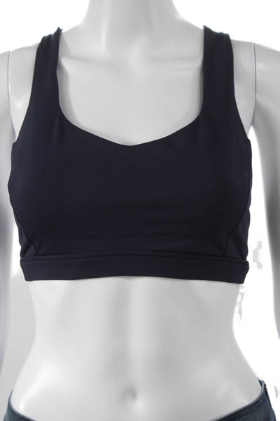 Lululemon Womens Crisscross Strappy Back Sports Bra Dark Blue Size 8