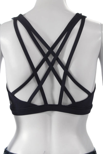 Lululemon Womens Crisscross Strappy Back Sports Bra Dark Blue Size 8