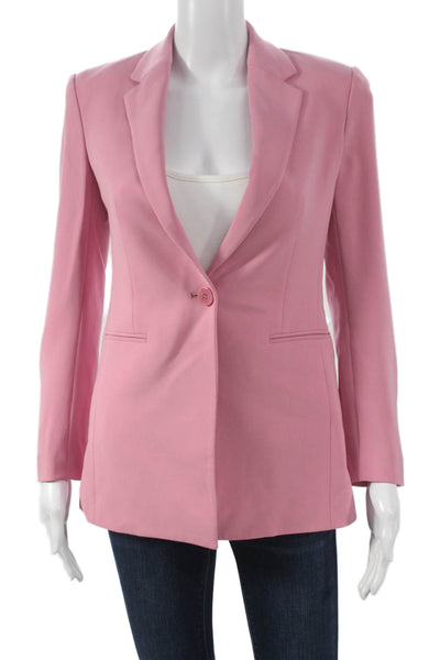 Theory Womens Pink Basic Jacket Button Closure Long Sleeve Size 0