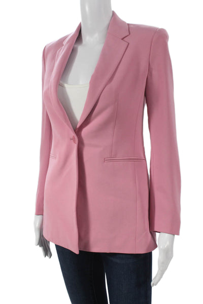 Theory Womens Pink Basic Jacket Button Closure Long Sleeve Size 0