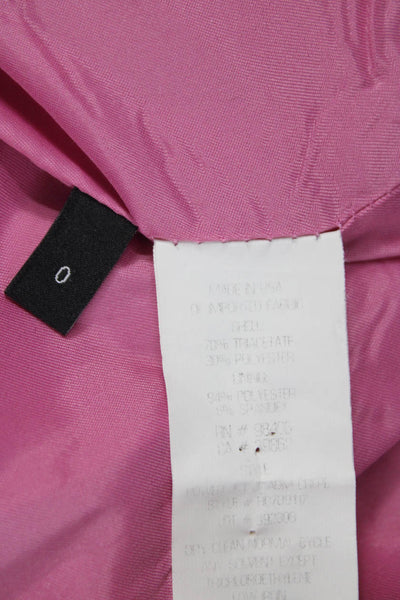 Theory Womens Pink Basic Jacket Button Closure Long Sleeve Size 0