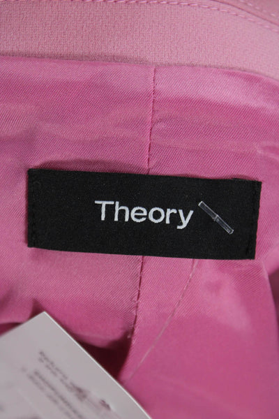 Theory Womens Pink Basic Jacket Button Closure Long Sleeve Size 0