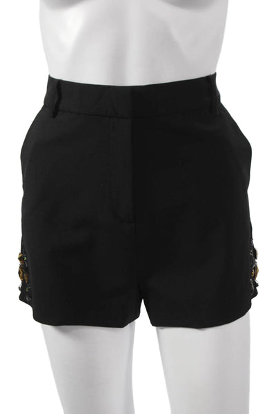 Elizabeth and James Womens Hot Pants Black Wool Zip Size 2