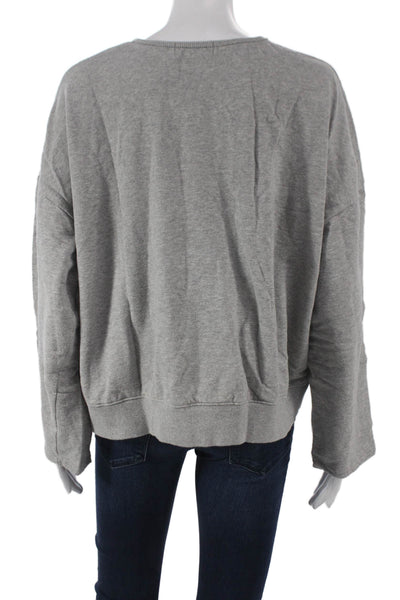 Frankie Shop Womens Pullover Sweatshirt Gray Crew Neck Long Sleeve Size M