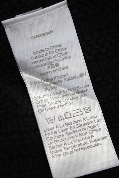 Madewell Mens Cardigan Button-Up Black Cotton Collared Short Sleeve Size M