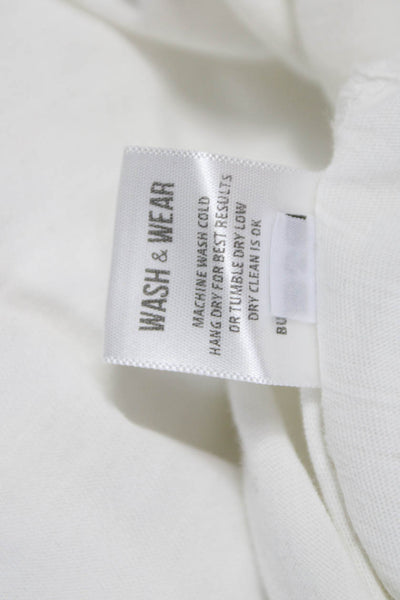 Buck Mason Mens Long Sleeve Cotton Crew Neck T-Shirt White Size M