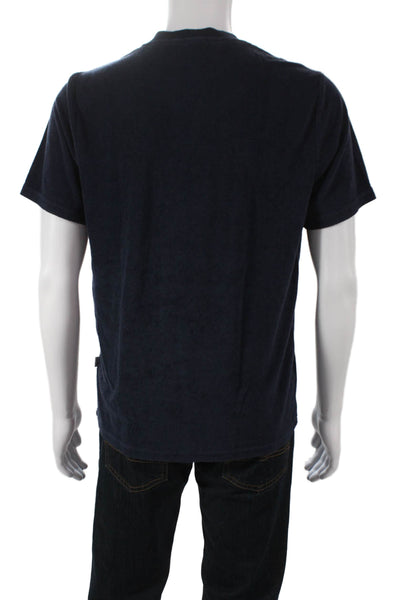 ONIA Mens T-Shirt Blue Cotton Blend Crew Neck Short Sleeve Size M