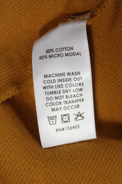 Cotton Citizen Mens Henley T-Shirt Yellow 50% Cotton Long Sleeve Size M