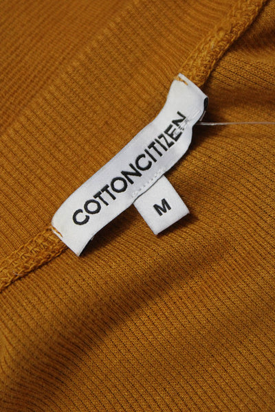 Cotton Citizen Mens Henley T-Shirt Yellow 50% Cotton Long Sleeve Size M