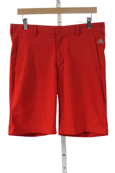 Adidas Mens Red Athletic Polyester Shorts Size 32