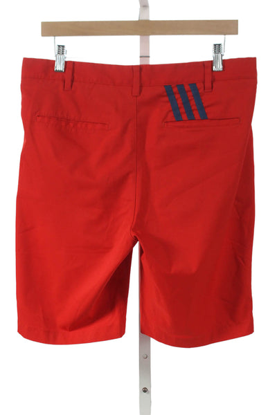 Adidas Mens Red Athletic Polyester Shorts Size 32