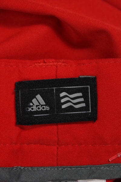Adidas Mens Red Athletic Polyester Shorts Size 32
