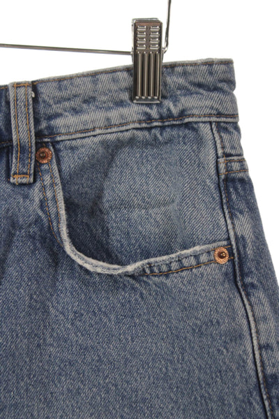 Zara Women Bermuda Shorts Blue Cotton Button Size 8