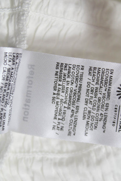 Reformation Women White Viscose High Neck Sleeveless Basic Tank Button Size XS
