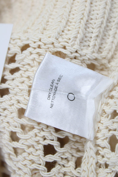 ALC Womens Cropped Sleeveless Tank Ivory Cotton Round Neck Size XS