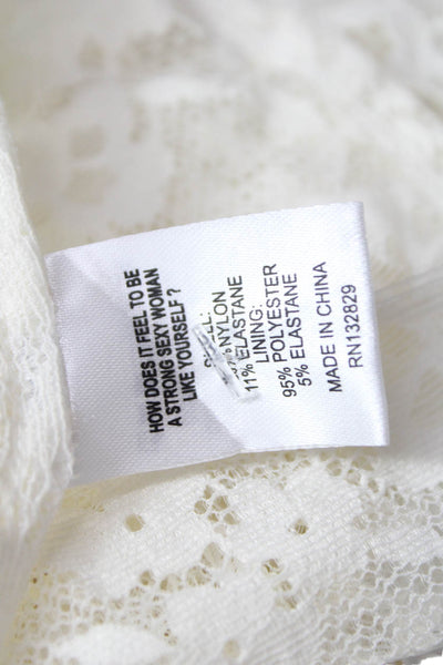 LPA Women Floral Sweetheart Tank White Nylon Sleeveless Size XS