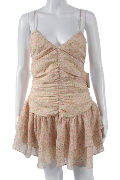 Majorelle Womens Fit & Flare Pink V-Neck Sleeveless Dress Zip Size XS