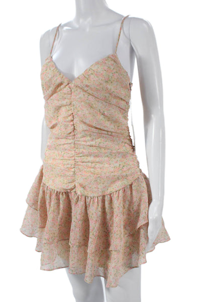 Majorelle Womens Fit & Flare Pink V-Neck Sleeveless Dress Zip Size XS