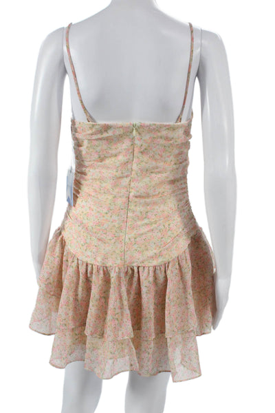 Majorelle Womens Fit & Flare Pink V-Neck Sleeveless Dress Zip Size XS
