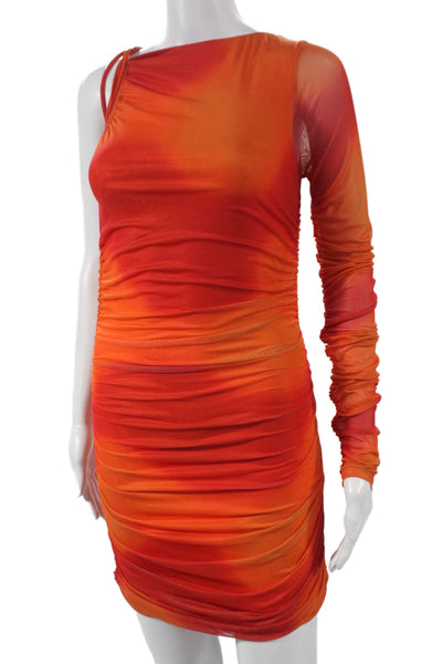 Camila Coelho Women Bodycon One Shoulder Tie Dye Knee-Length Dress Size XS