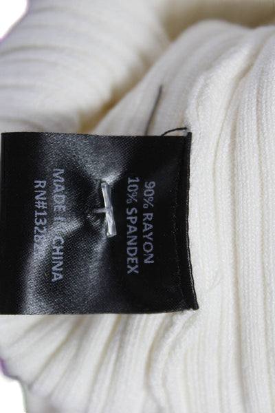 NBD Women Bodycon White One Shoulder Mini Dress Rayon Pullover Size XS