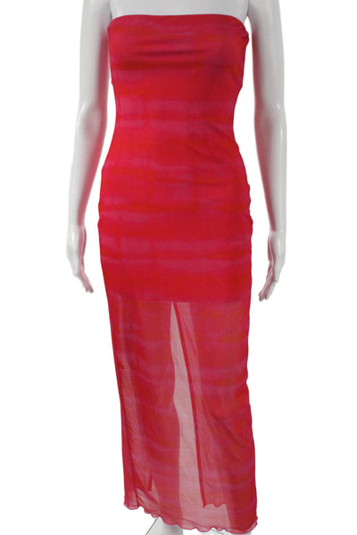 BDG Women Strapless Red Maxi Dress Full Length Polyester Size XS