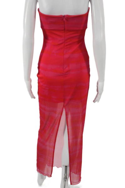 BDG Women Strapless Red Maxi Dress Full Length Polyester Size XS