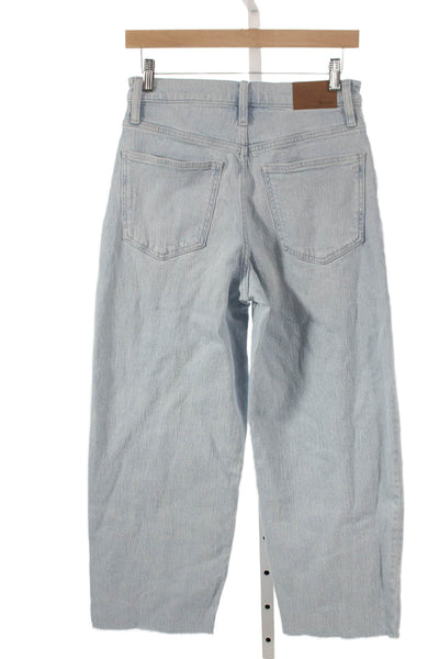 Madewell Womens Cropped High Rise Jeans Blue Cotton Button Size 26