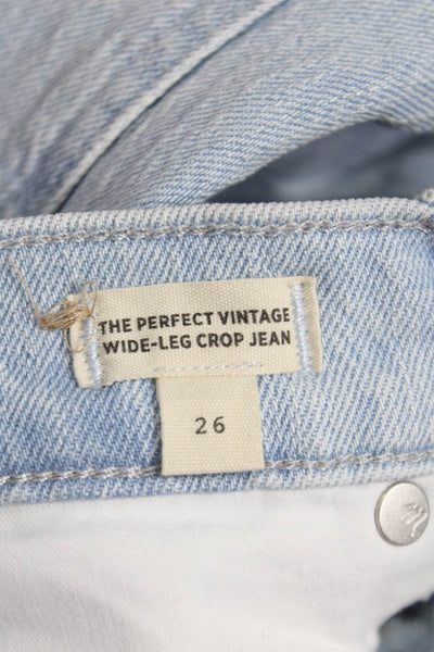 Madewell Womens Cropped High Rise Jeans Blue Cotton Button Size 26