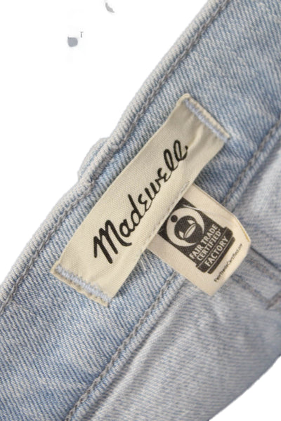 Madewell Womens Cropped High Rise Jeans Blue Cotton Button Size 26