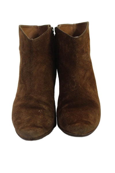 Isabel Marant Womens Suede Heeled Western Ankle Boots Brown Size 7