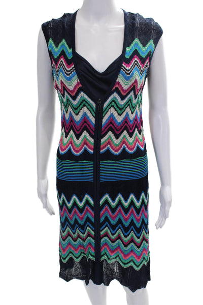 Laundry by Shelli Segal Womens Sheath Dress Multicolor Geometric V-Neck Size M