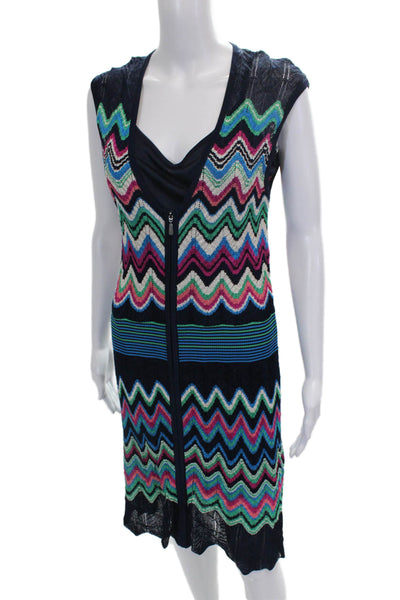 Laundry by Shelli Segal Womens Sheath Dress Multicolor Geometric V-Neck Size M