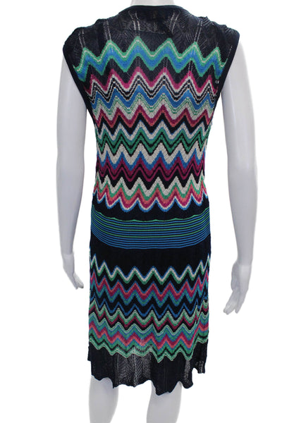 Laundry by Shelli Segal Womens Sheath Dress Multicolor Geometric V-Neck Size M