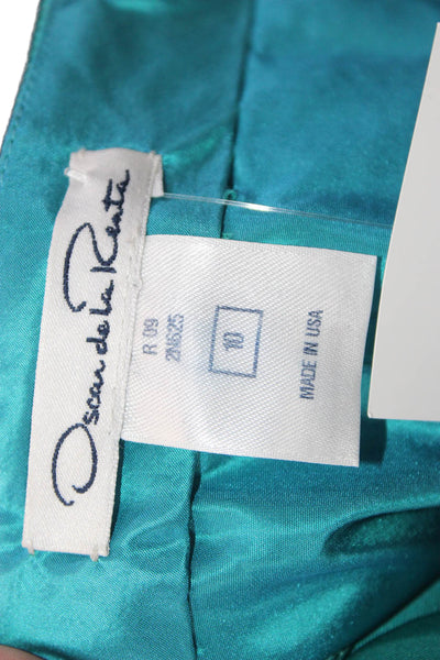 Oscar de la Renta Women Fit & Flare Floral Square Neck Sleeveless Dress Size 10