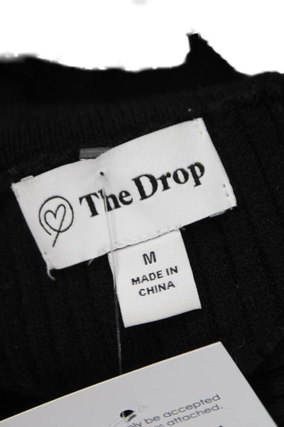The Drop Womens Sweater Dress Black Long Sleeve Size M